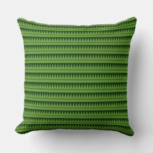 Aztec Mountains - Avocado Grn on Dark Forest Grn Cushion