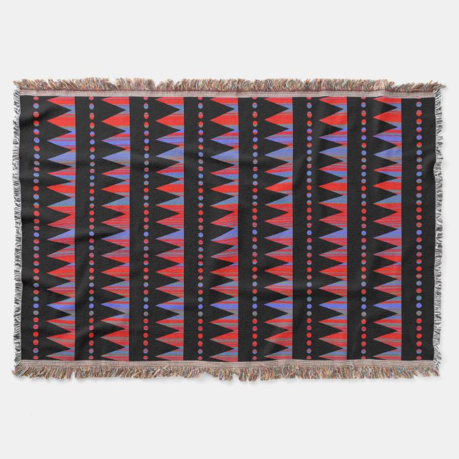 Aztec Mountains - Colour Streaks Throw Blanket (Front)