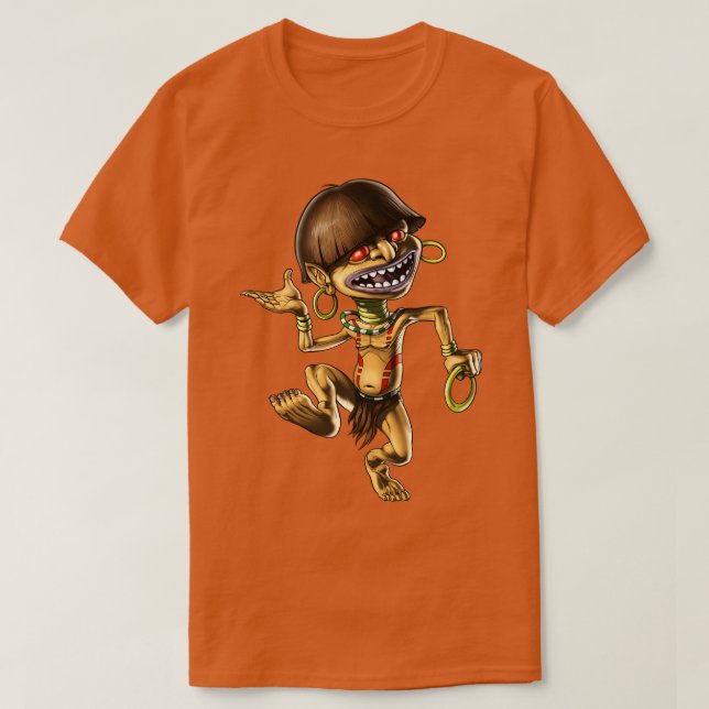 Aztec Mythical Creature Chaneque T-Shirt (Design Front)