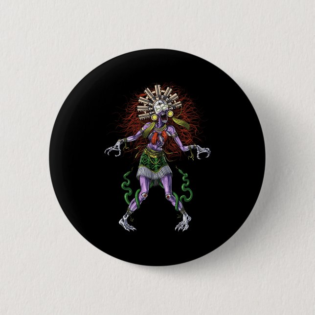 Aztec Mythology Deity Tzitzimitl 6 Cm Round Badge (Front)