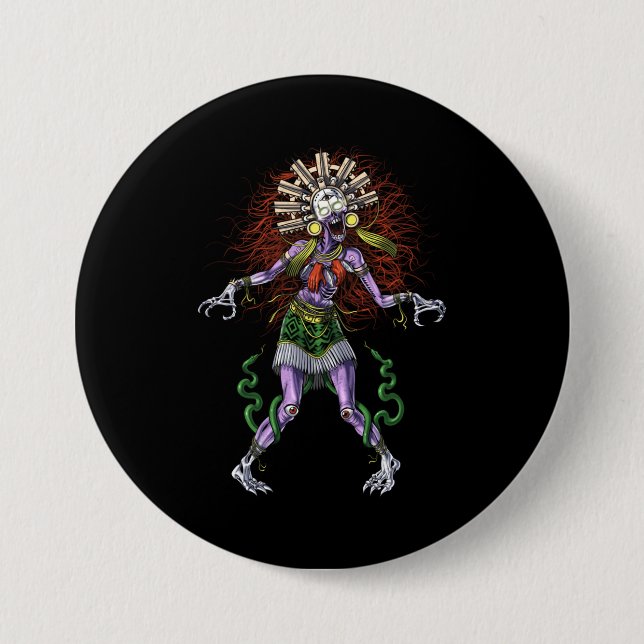 Aztec Mythology Deity Tzitzimitl 7.5 Cm Round Badge (Front)