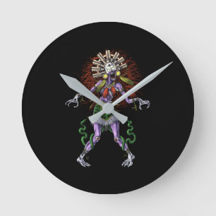 Aztec Mythology Deity Tzitzimitl Round Clock