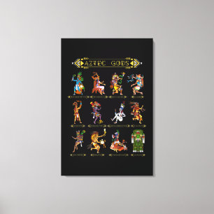 Aztec Mythology Gods Ancient Mayan Civilisation Hi Canvas Print