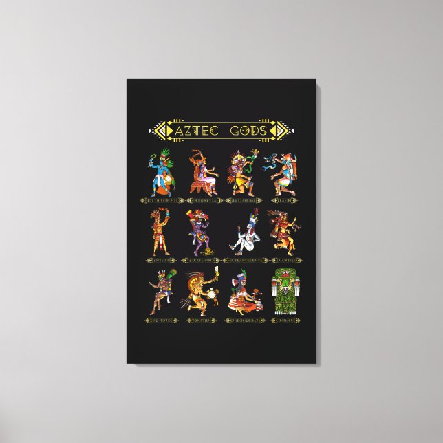 Aztec Mythology Gods Ancient Mayan Civilisation Hi Canvas Print (Front)