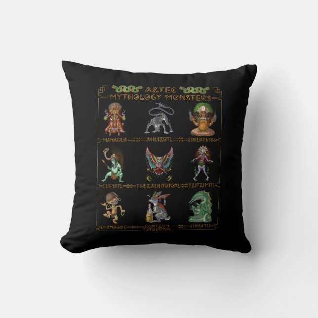 Aztec Mythology Monsters Cushion (Front)