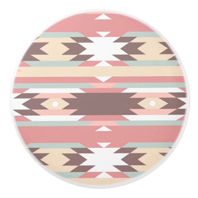 Aztec Native American Design Ceramic Knob (Front)