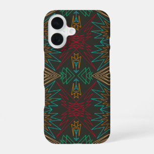 Aztec Native American Geometric Lined Pattern Art iPhone 16 Case