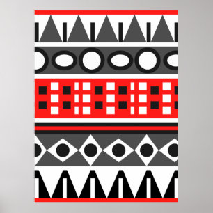 Aztec native pattern poster