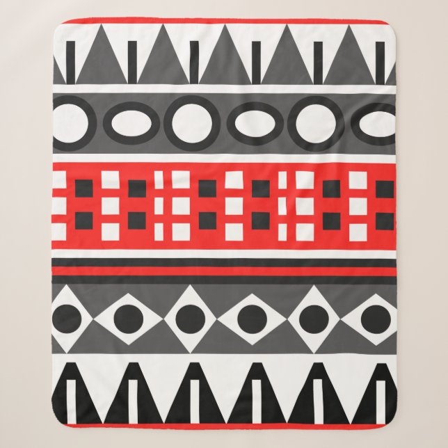 Aztec native pattern sherpa blanket (Front)