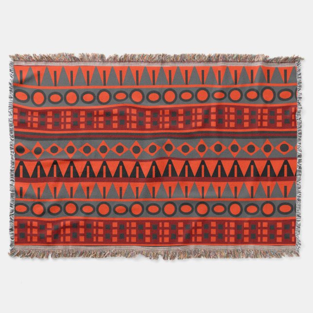 Aztec native pattern throw blanket (Front)
