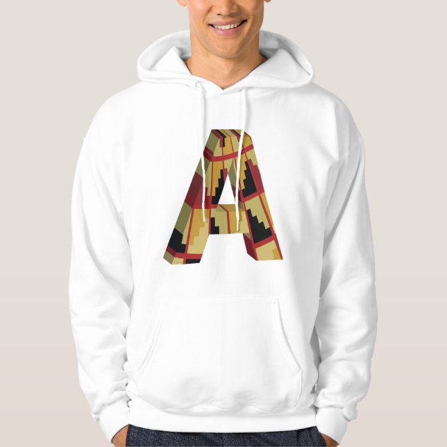 Aztec Navajo Pattern Letter A Hoodie (Front)