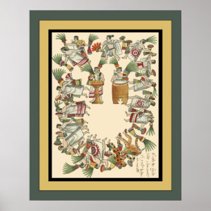 Aztec Noble Dancers ~ Archeology  ~Tovar Codex ~ * Poster