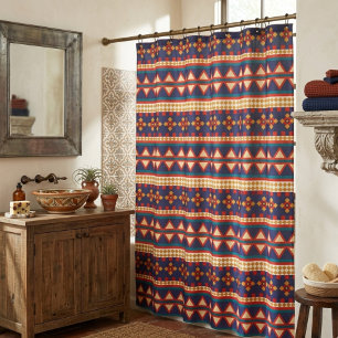 Aztec Oasis Bold Tribal Shower Curtain