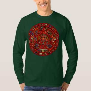 Aztec or Mayan Calendar Design on BACK Maya Men T-Shirt