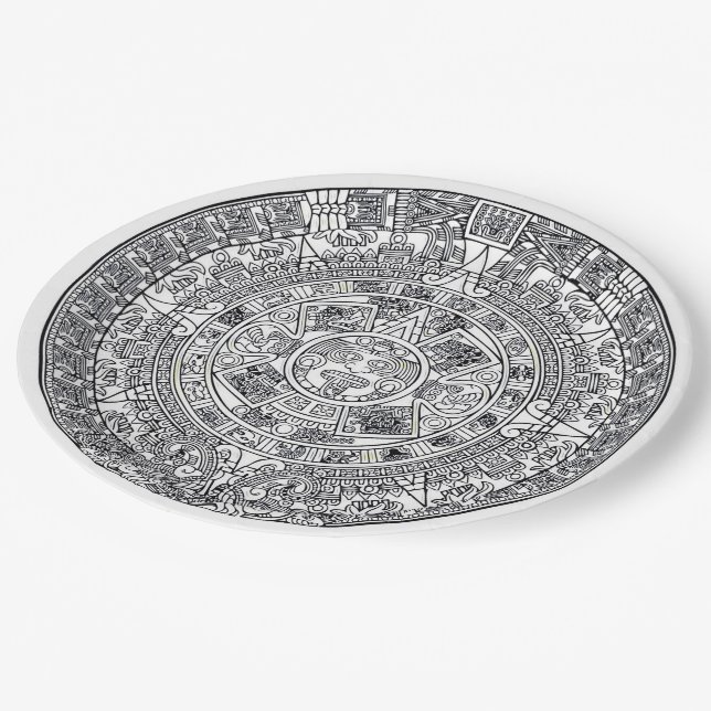AZTEC OR MEXICA mexican Paper Plate (Angled)