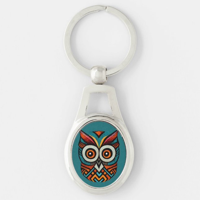 Aztec Owl Key Ring (Front)