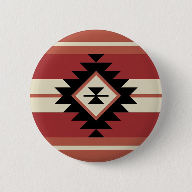 Aztec pattern 6 cm round badge (Front)