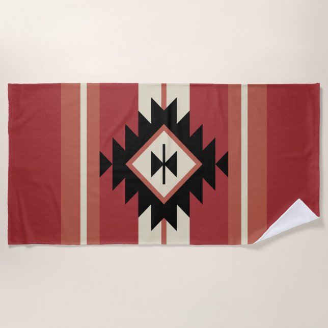 Aztec pattern beach towel (Front)