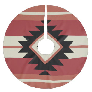 Aztec pattern brushed polyester tree skirt