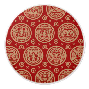 Aztec Pattern Ceramic Knob