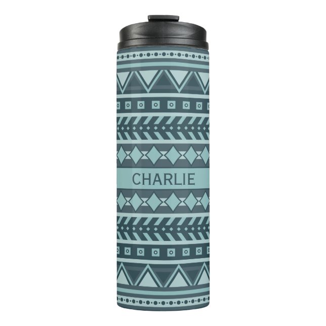 Aztec Pattern custom name tumbler (Front)