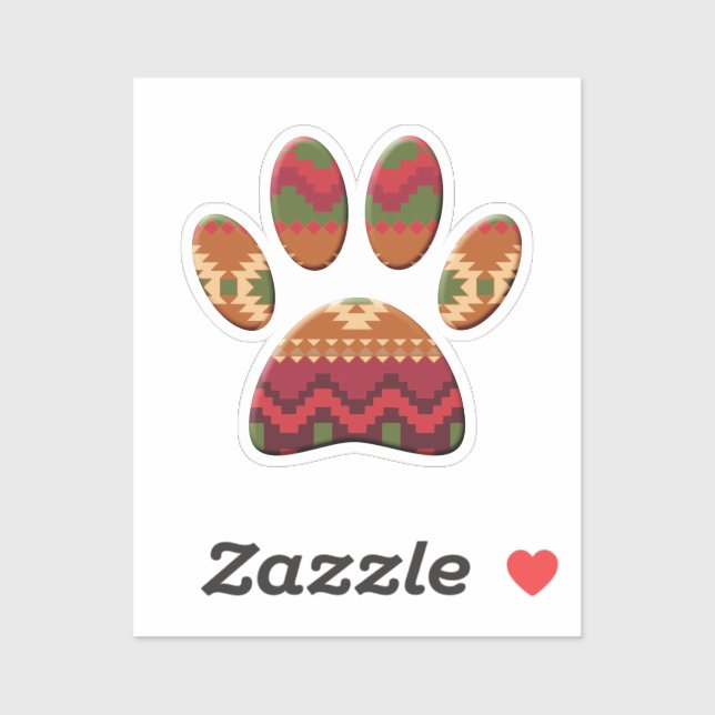Aztec Pattern Dog Paw (Sheet)