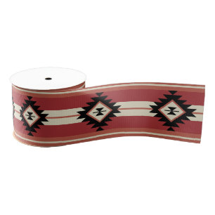 Aztec pattern grosgrain ribbon