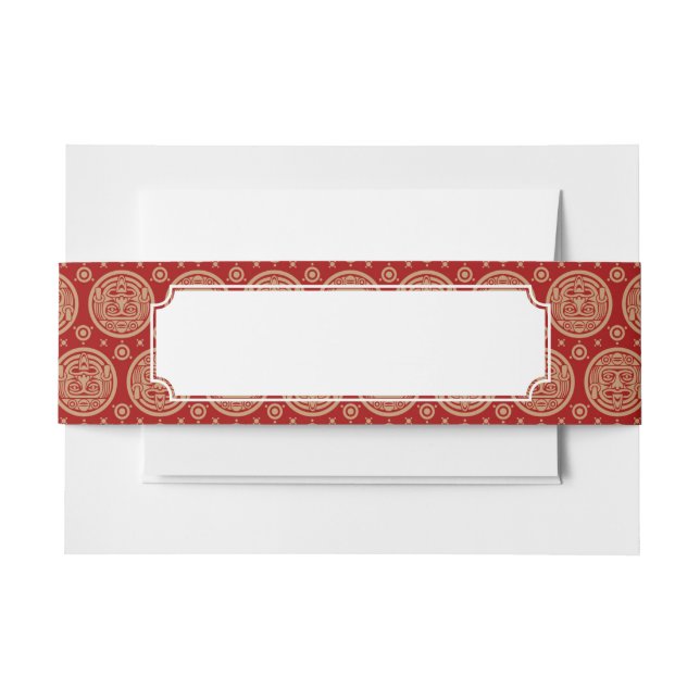 Aztec Pattern Invitation Belly Band (Front Example)