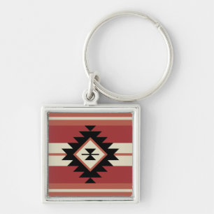 Aztec pattern key ring