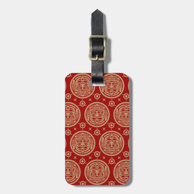 Aztec Pattern Luggage Tag (Front Vertical)