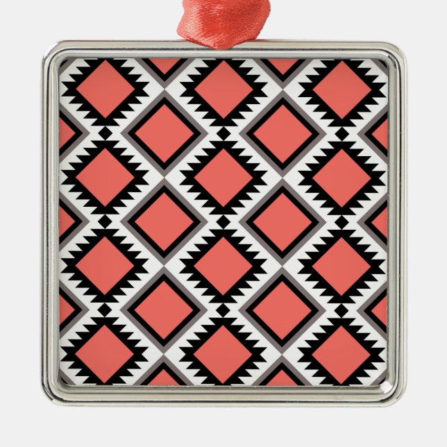 Aztec pattern metal tree decoration (Front)
