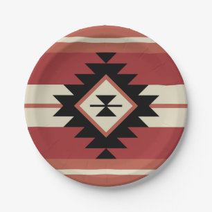 Aztec pattern paper plate