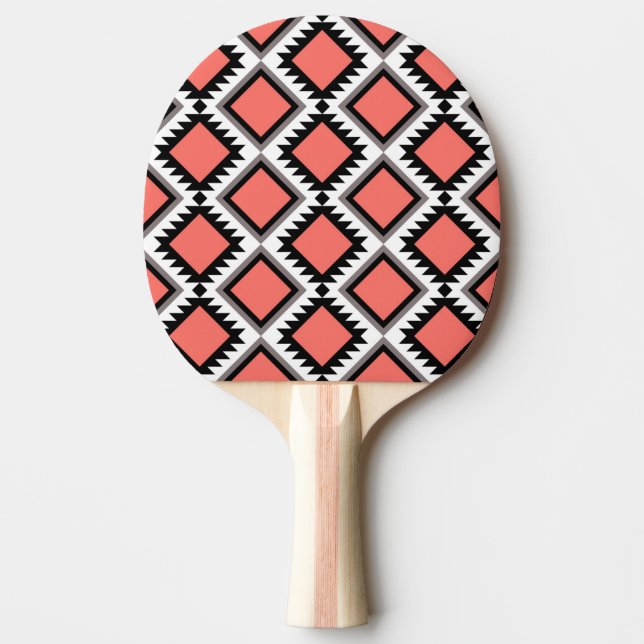 Aztec pattern ping pong paddle (Front)