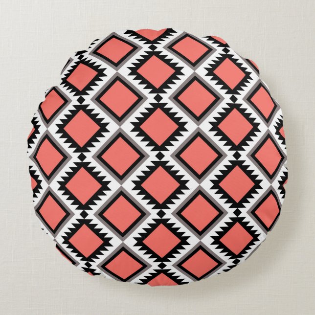 Aztec pattern round cushion (Front)