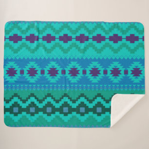 Aztec Pattern Sherpa Blanket