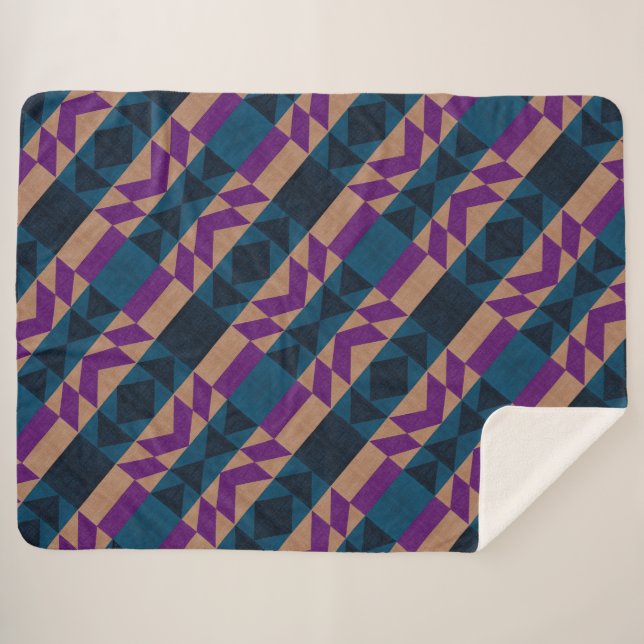 Aztec Pattern Sherpa Blanket (Front (Horizontal))