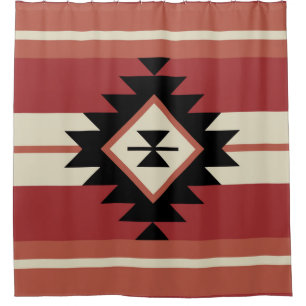 Aztec pattern shower curtain