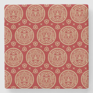 Aztec Pattern Stone Coaster