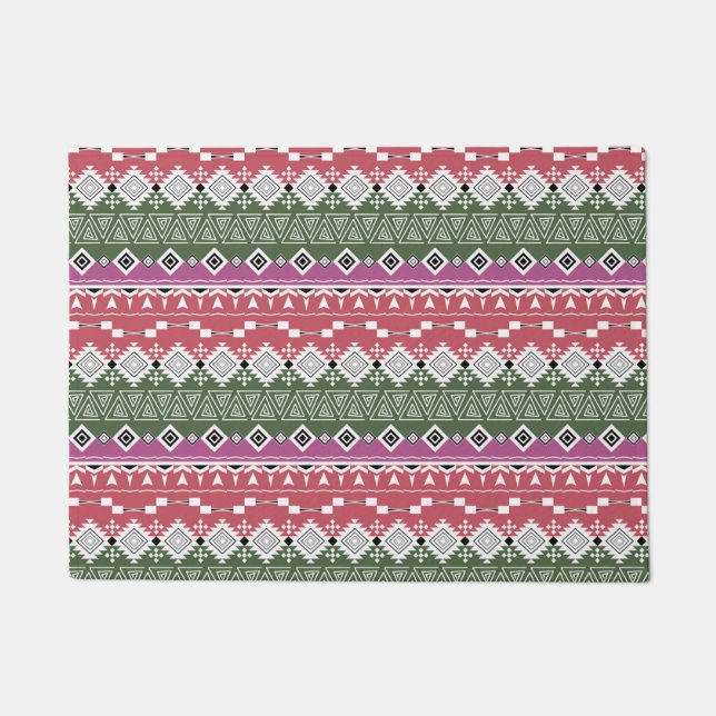 Aztec pattern, stripes . doormat (Front)