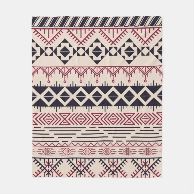 Aztec pattern. Vintage tribal background Fleece Blanket (Front)