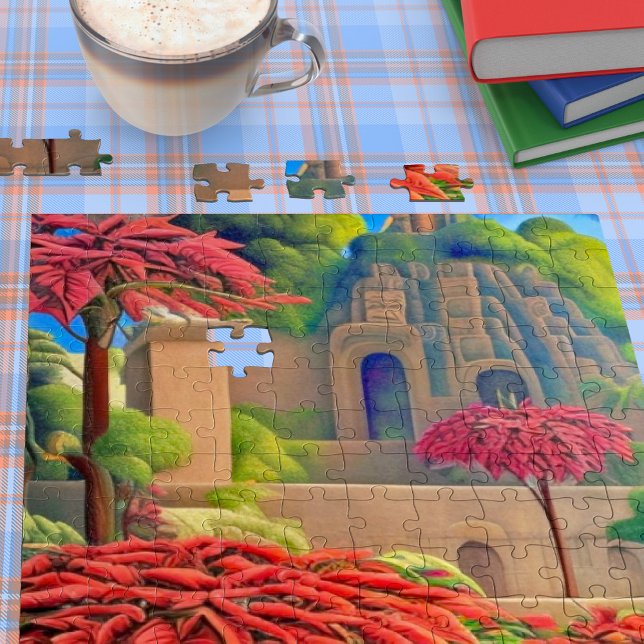 Aztec Poinsettias #2 Jigsaw Puzzle (Creator Uploaded)