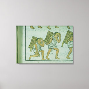 Aztec porters, from the 'Florentine Codex' Canvas Print