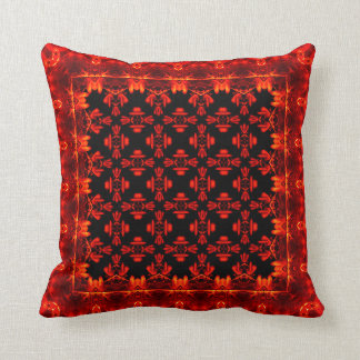 Aztec Red Leafy Ethnic Style Pattern Cushion