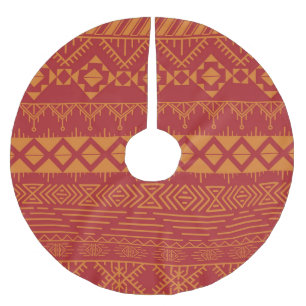 Aztec Retro: Vintage Pattern Design. Brushed Polyester Tree Skirt