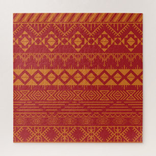 Aztec Retro: Vintage Pattern Design. Jigsaw Puzzle