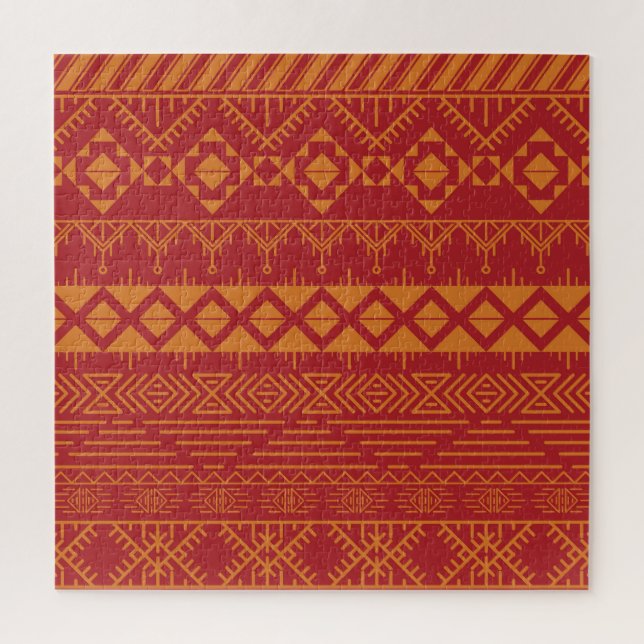 Aztec Retro: Vintage Pattern Design. Jigsaw Puzzle (Vertical)