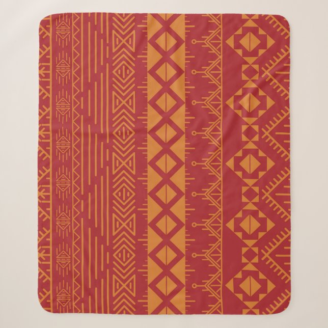 Aztec Retro: Vintage Pattern Design. Sherpa Blanket (Front)