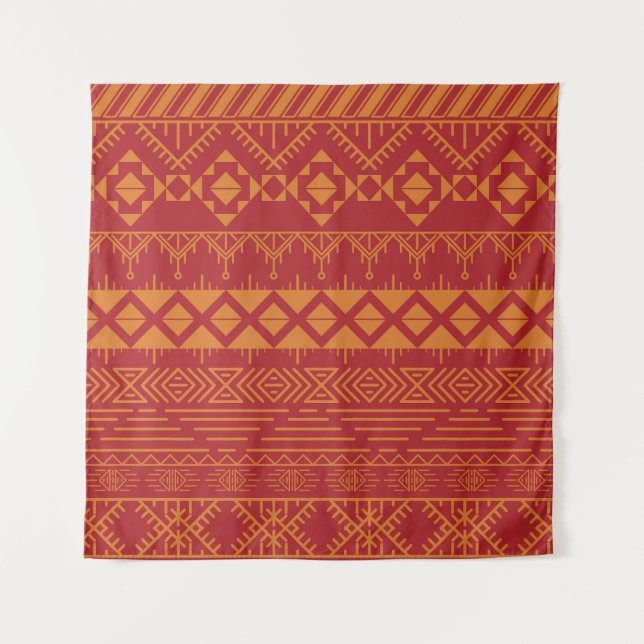 Aztec Retro: Vintage Pattern Design. Tapestry (Front)