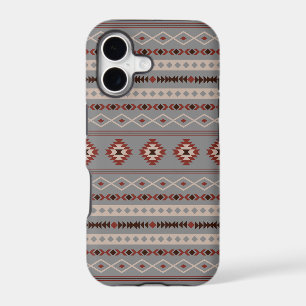 Aztec Rust Cream Brown Gray Mixed Motifs Pattern