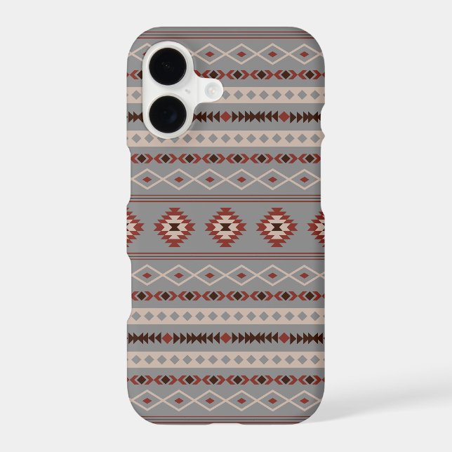 Aztec Rust Cream Brown Gray Mixed Motifs Pattern (Back)